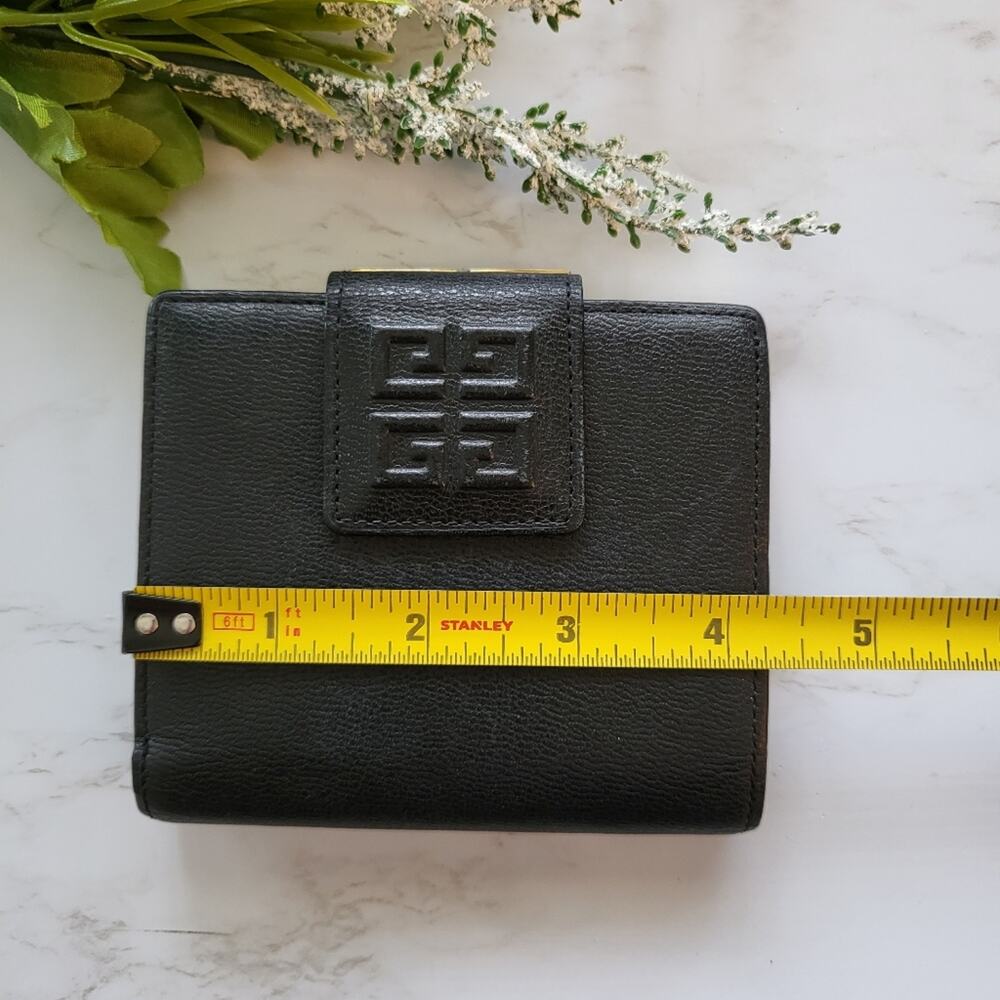 Authentic Givenchy Compact Black Leather Bifold W… - image 3